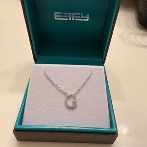 Effy Silver Diamond Initial 'G' Necklace